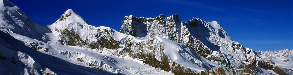 View of  Pollux (4,092 m) and Breithorn (4,164 m)